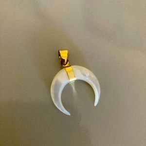 Opal Horn Gold Pendant